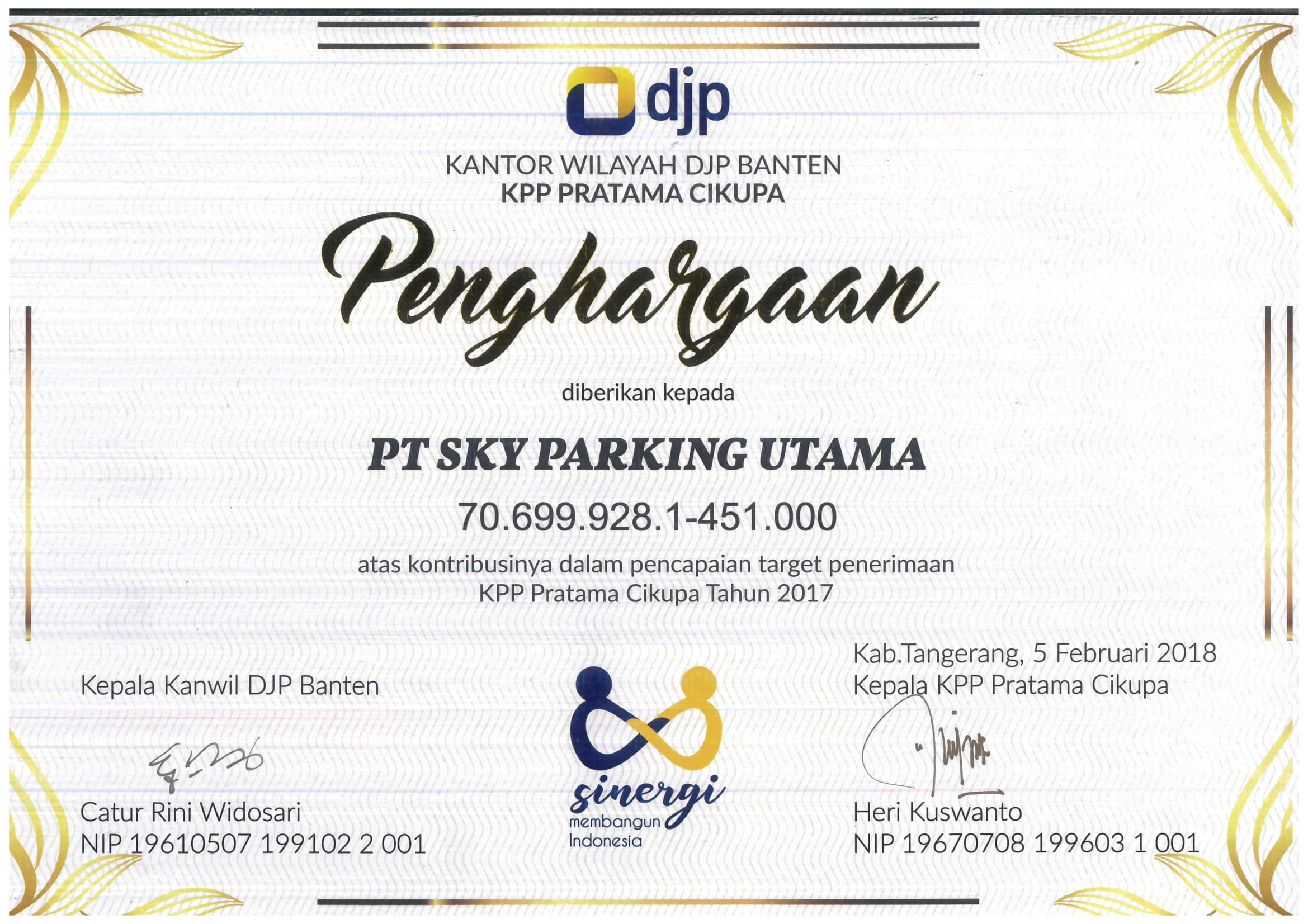 Wajib Pajak Terbaik Banten 2017